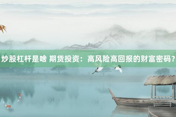 炒股杠杆是啥 期货投资：高风险高回报的财富密码？