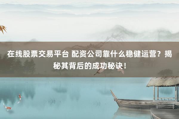 在线股票交易平台 配资公司靠什么稳健运营？揭秘其背后的成功秘诀！