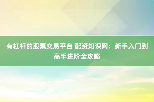 有杠杆的股票交易平台 配资知识网：新手入门到高手进阶全攻略
