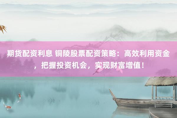期货配资利息 铜陵股票配资策略：高效利用资金，把握投资机会，实现财富增值！