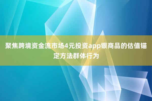 聚焦跨境资金流市场4元投资app银商品的估值锚定方法群体行为