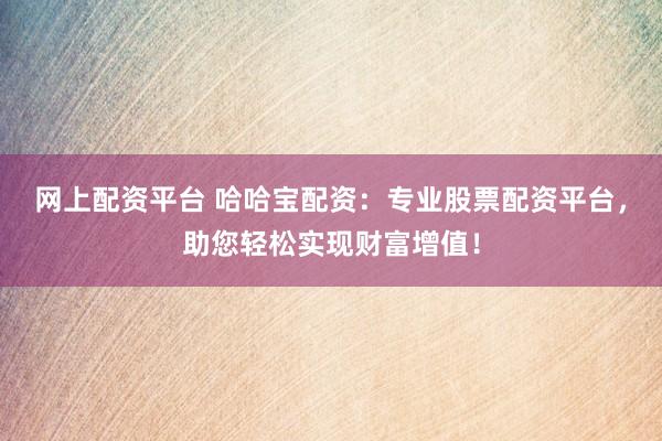 网上配资平台 哈哈宝配资：专业股票配资平台，助您轻松实现财富增值！
