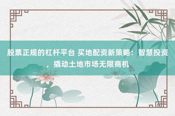 股票正规的杠杆平台 买地配资新策略：智慧投资，撬动土地市场无限商机
