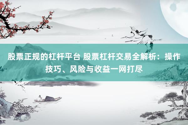 股票正规的杠杆平台 股票杠杆交易全解析：操作技巧、风险与收益一网打尽